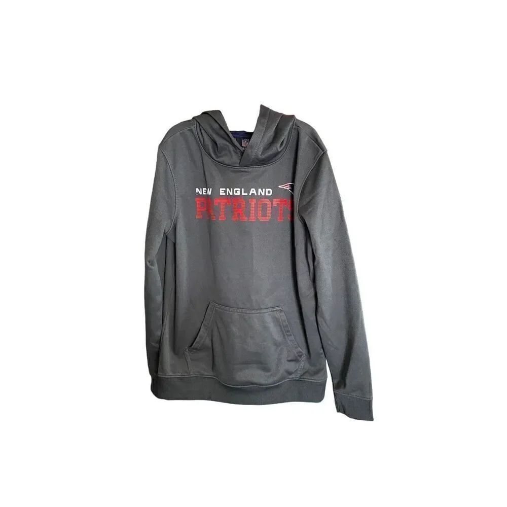 NFL New England Patriots unisex gray hooded sweatshirt S/M